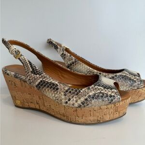 Tory Burch Rosalind Snakeskin Wedges
